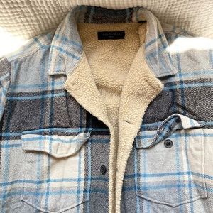 All Saints “Bevin” sherpa lined flannel jacket. Size small. Great condition.